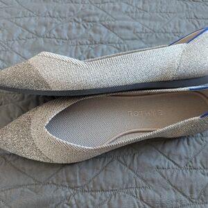Rothy's Silver Metallic Flats